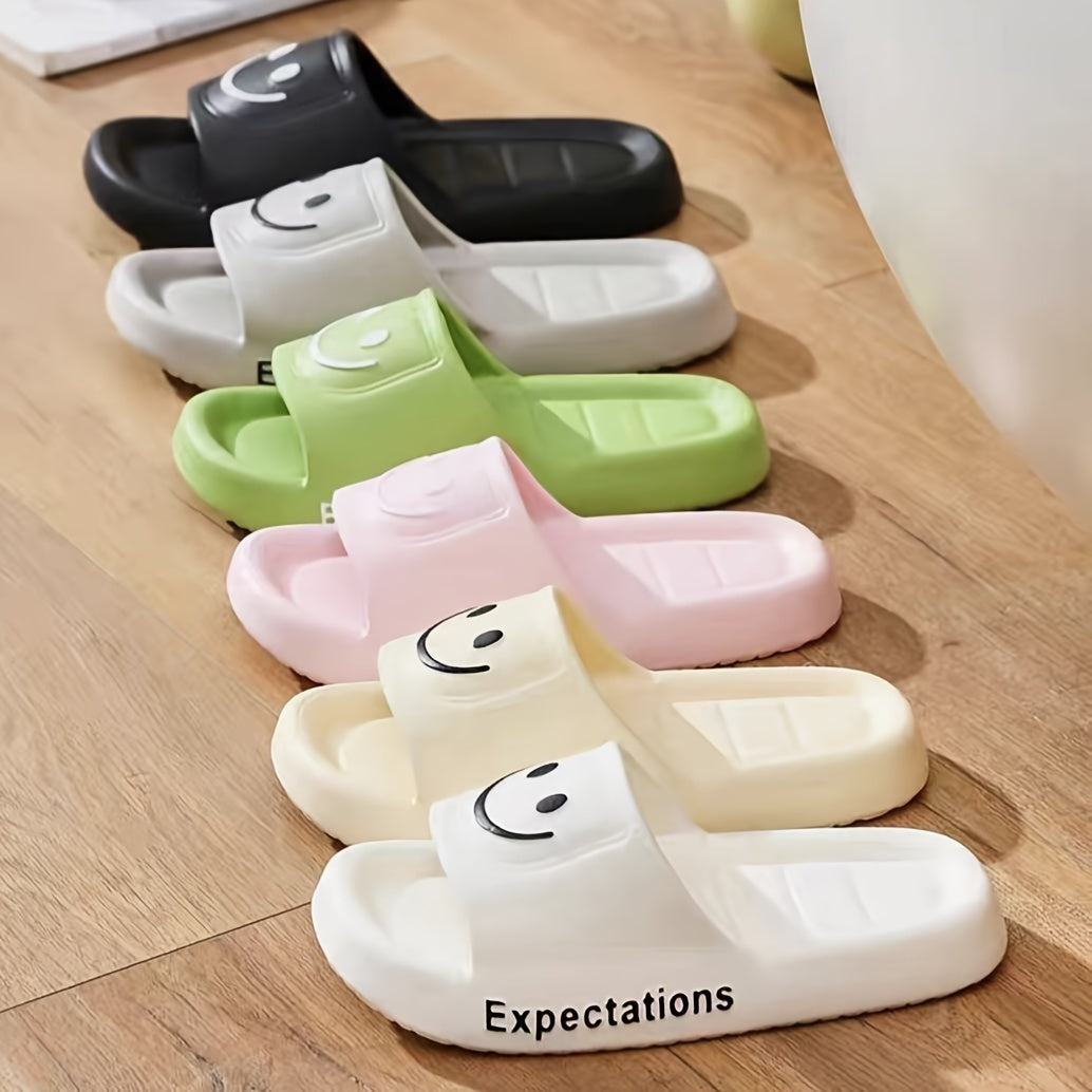 Simple design indoor slippers with thick anti-slip soles, perfect for couples. Available in women's and men's sizes.