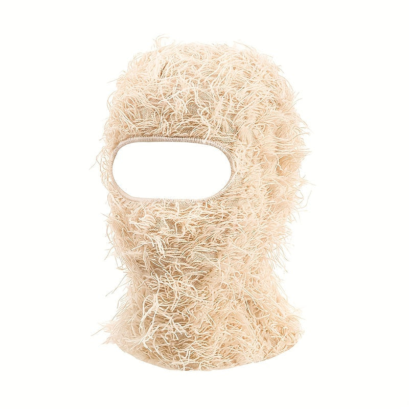 Trendy Tassel Ski Mask for Women & Men, Warm Knit Balaclava with Hip Hop Style, Elastic and Windproof