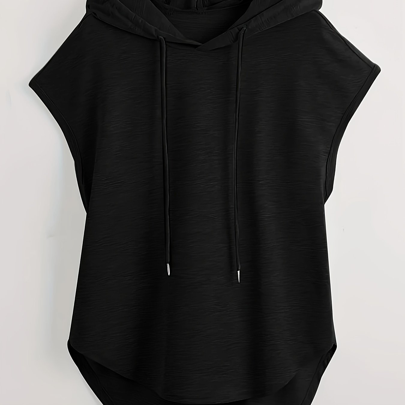 Oversized hooded T-shirt made of polyester/spandex fabric, suitable for casual sportswear in spring/summer/fall.