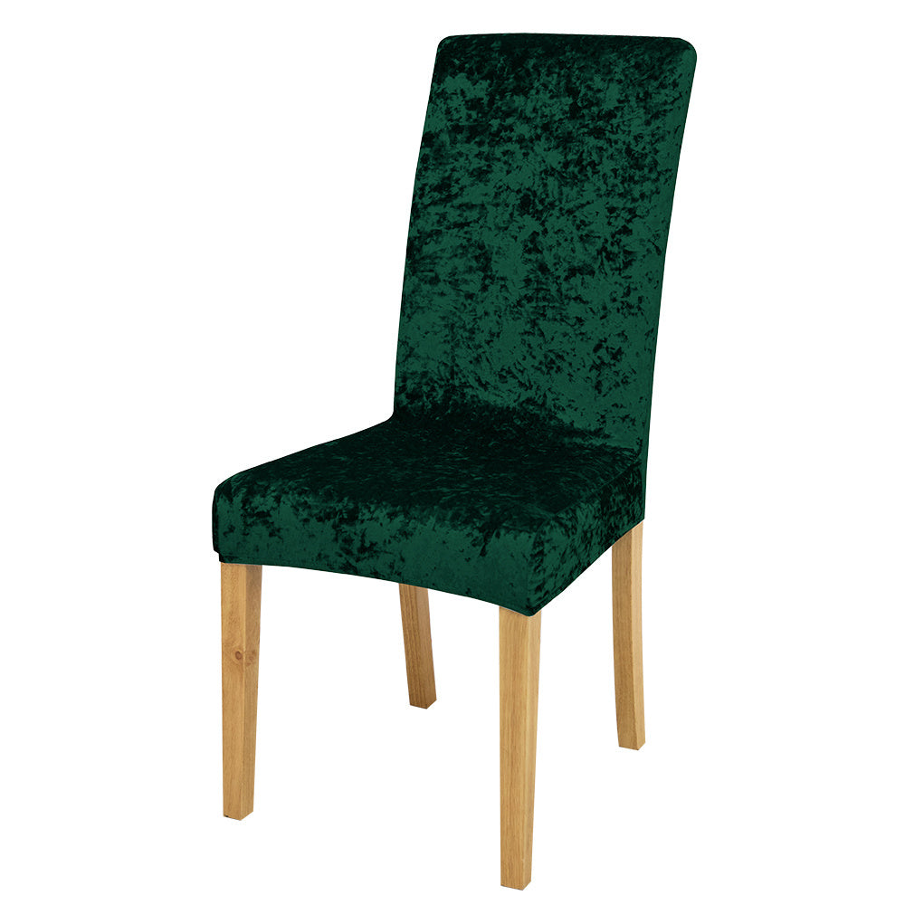 Velvet dining chair slipcovers add elegance while protecting furniture.