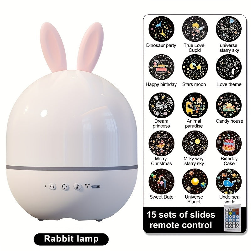 Children's Night Light with Baby Starry Sky Projector and Galaxy Night Light Projector, featuring 360° rotation and 8 music options. This remote control LED light is perfect for boys and girls as a bedside table lamp. Makes a great Christmas or birthday