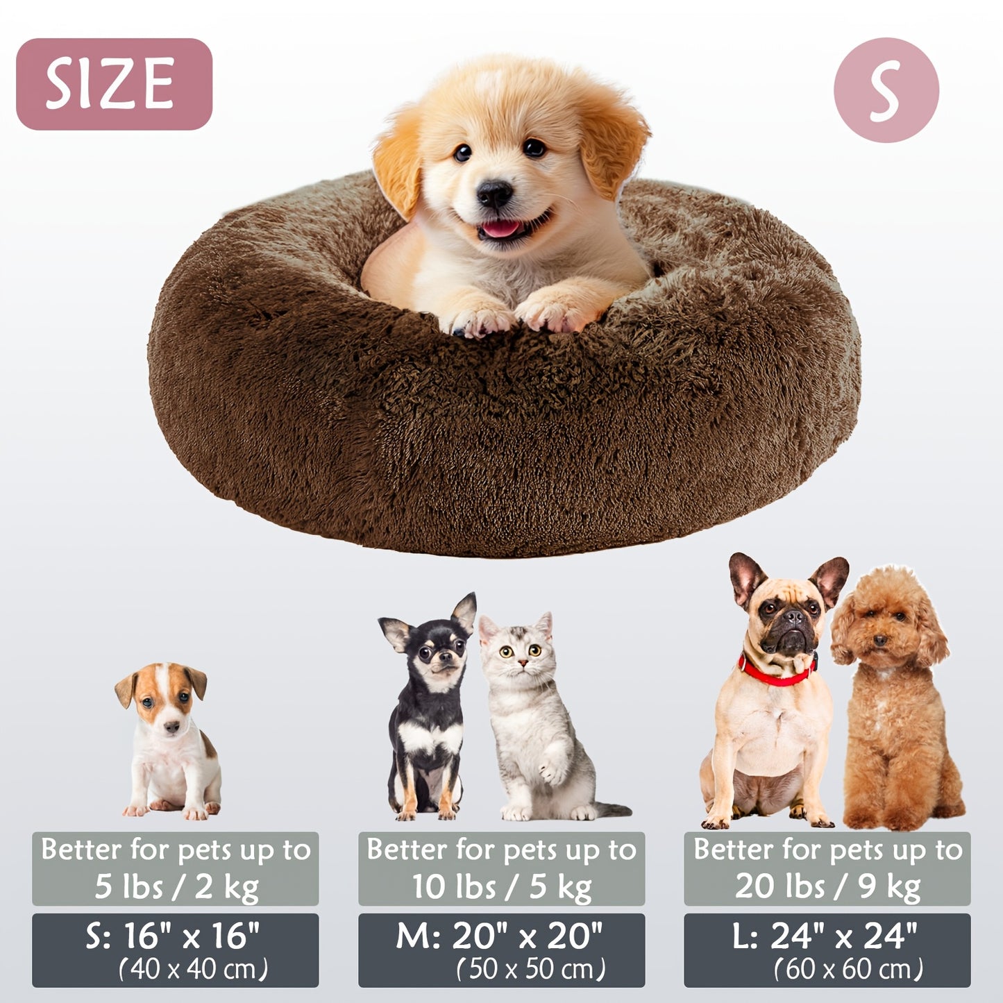 Cozy round pet bed for dogs, ideal for autumn and winter indoor sleeping.