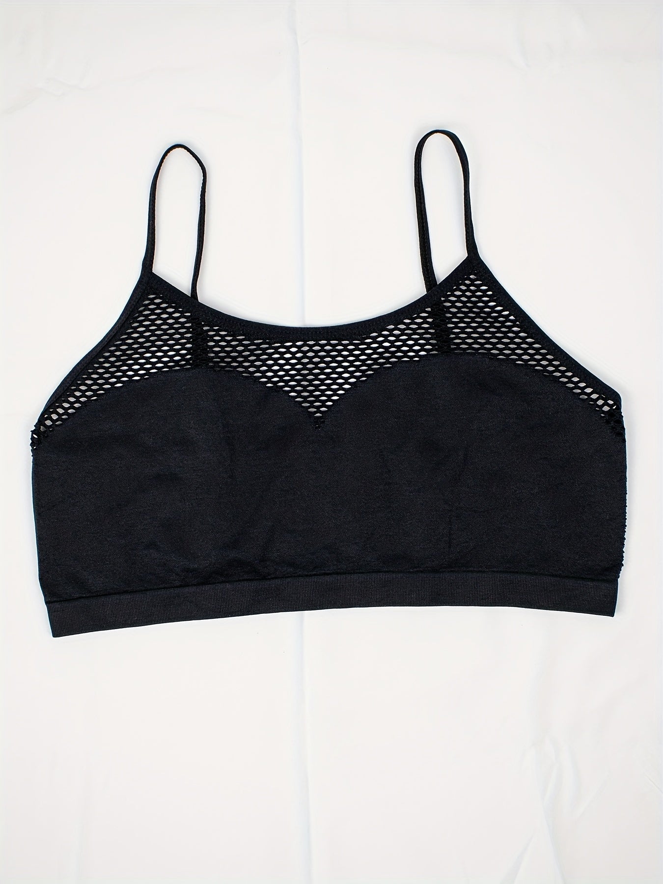 Solid hollow out bralette, comfortable full coverage push up cami for women.