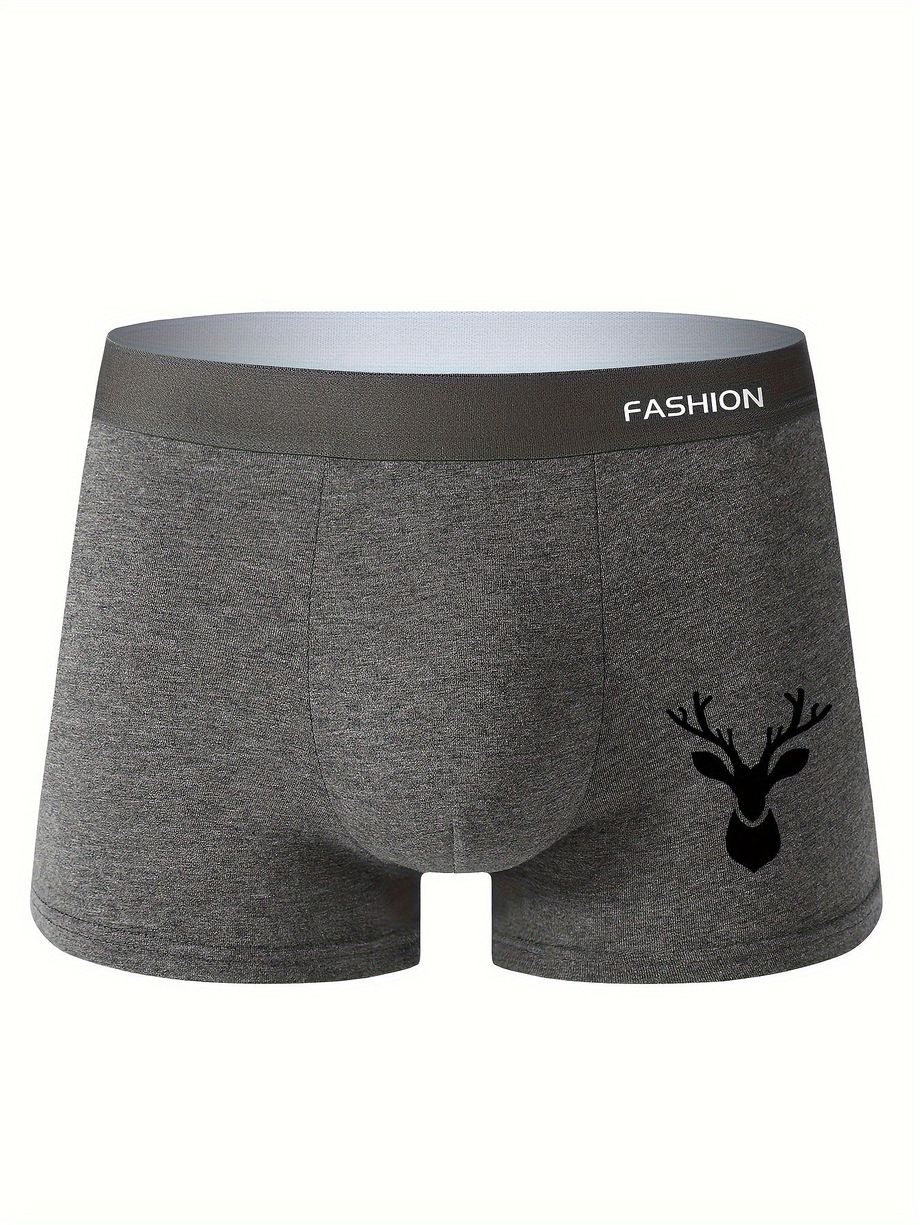 Set of 4 breathable, soft men's underwear with animal print design.