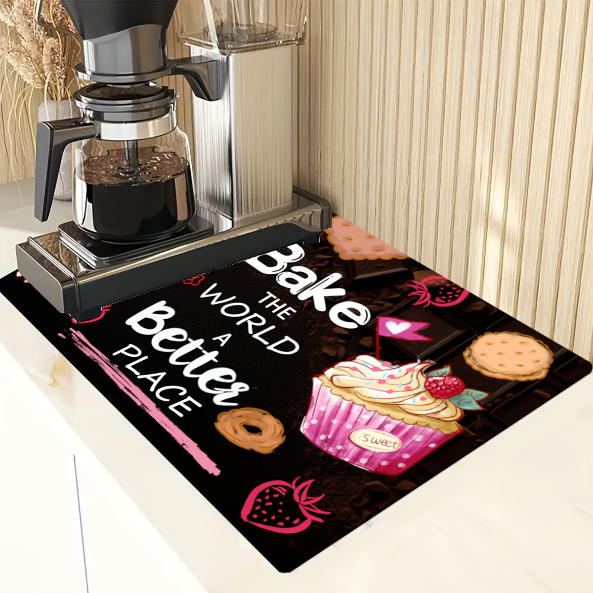 This multifunctional countertop protector is a durable sink draining mat made of non-slip diatom mud rubber, perfect for an electric stove or coffee machine. Measuring 28.5x20.5 inches (72.5x52cm), it is ideal for use in both home and restaurant