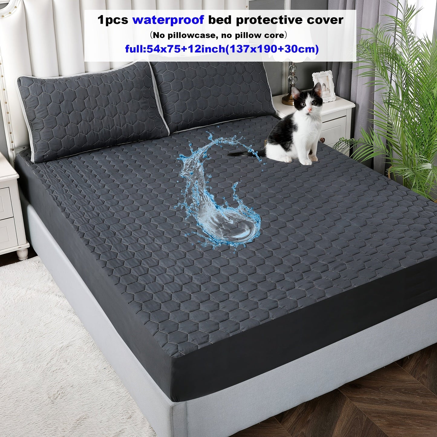 Get a durable waterproof fitted bed sheet with three layers of thickness and a non-slip, breathable design. This versatile mattress cover is perfect for hotel guest rooms and dorms, and is reversible for added convenience. It is easy to clean in the