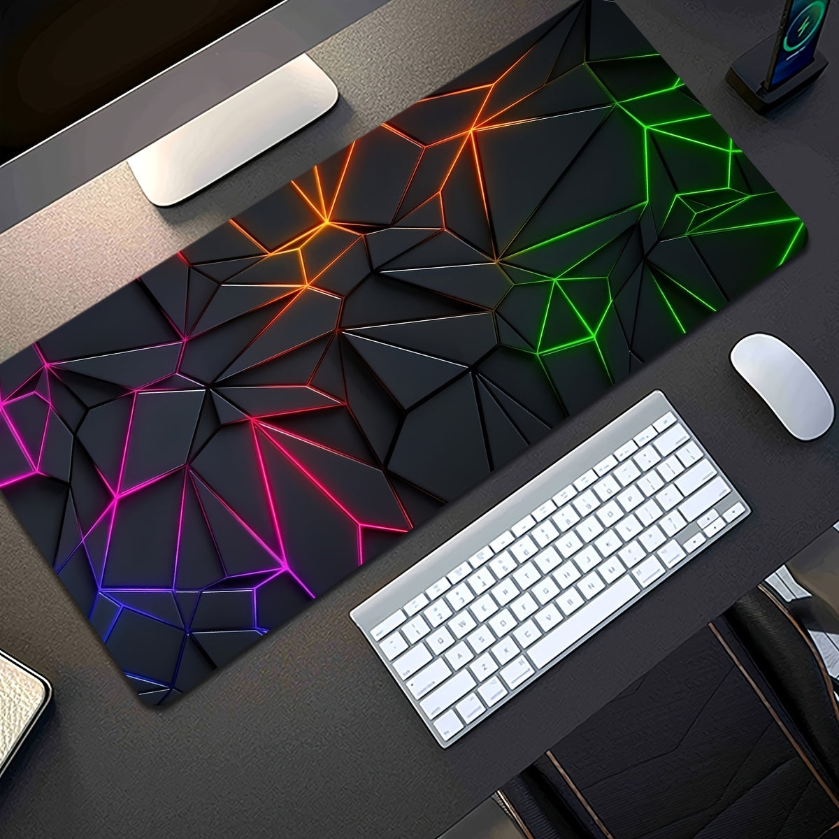 Durable, large, stylish geometric mouse pad for computers and laptops - waterproof, non-slip, perfect for gamers or office use.