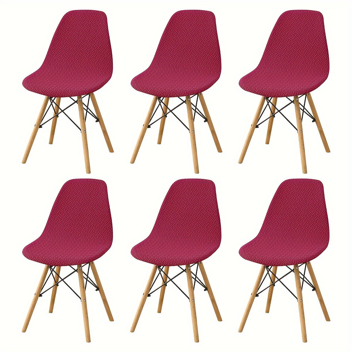 Set of 4 or 6 160T Jacquard Shell Chair Covers for Emms Chair.