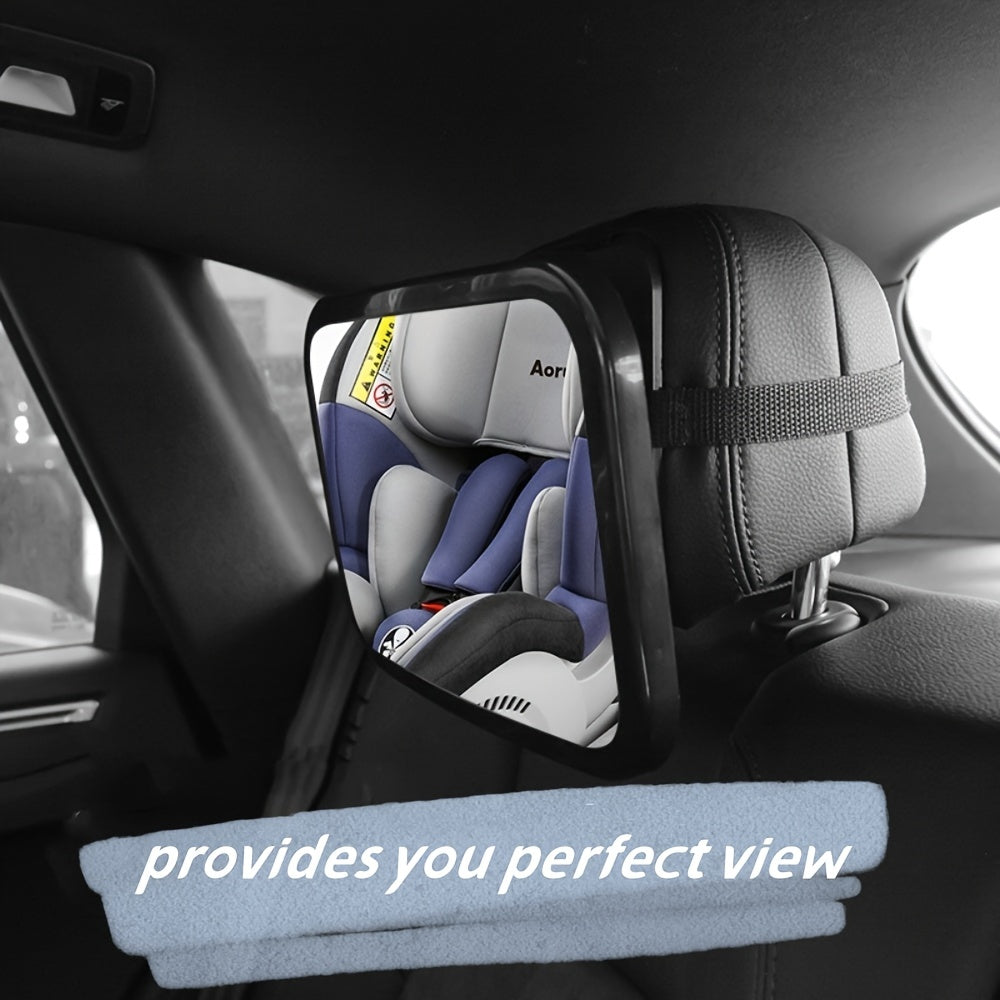 Stay calm and keep an eye on your little one with this baby car seat rearview mirror. Designed for infant car seats, it offers a wide-view safety mirror with a clear reflection and non-glass material for added peace of mind. The 360-degree rotatable