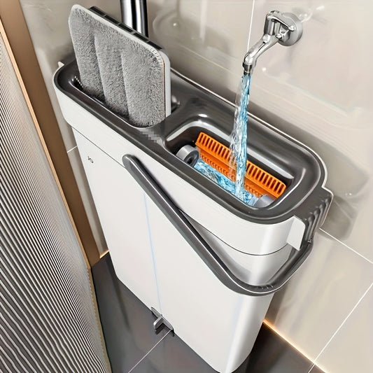 2024 New Handwash-Free Mop Set, Stainless Steel, No Power Needed, Multi-Use for Various Areas, with Bucket - 1 Piece