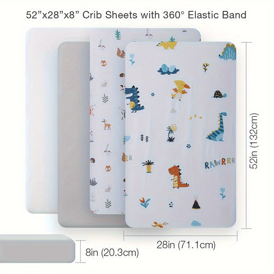 Soft and breathable fitted sheet set for youngsters featuring squirrel and crocodile prints. Made from 100% polyester and machine washable. Ideal for boys' bedroom decor, measuring 132.08x71.12x20.32 cm.