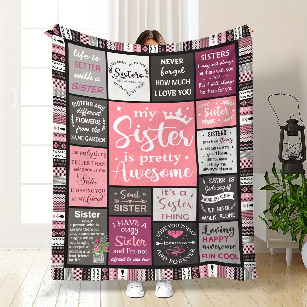 Gifts for Sisters: Sister Birthday Gifts, Best Friend Birthday Gifts for Women; Blanket for Little Sister - Perfect for Christmas and Thanksgiving; Big Sister Gifts for Bed, Couch, or Chair