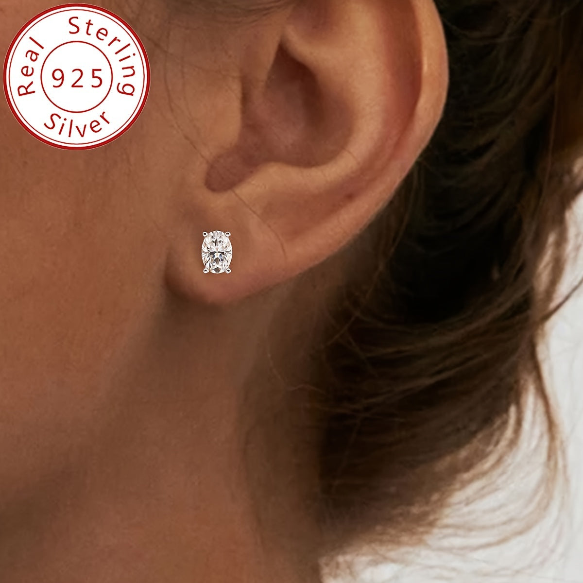 Ajoyib Moissanite quloq bilaguzuklari, 2CT TW, nozik oval kesim, 925 sterling kumush, to'ylar, partiyalar va 14-fevral uchun mukammal, abadiy hashamatli zargarlik.