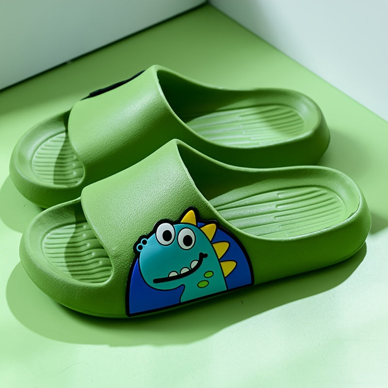 Cute cartoon open toe slippers for girls, lightweight and breathable for all seasons, perfect for indoor use at home or in the bathroom.