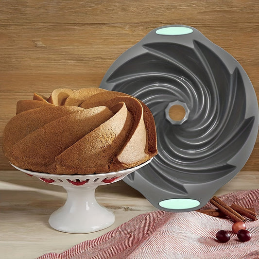 Introducing the 1pc WIEZ Premium Silicone Bundt Cake Mold - A must-have for baking enthusiasts! This food-grade, non-stick and easy-to-clean mold is perfect for creating intricate Bundt and spiral cakes. Upgrade your oven accessories with this essential