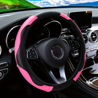 Inner Circle Car Steering Wheel Cover, Carbon Fiber, Non-Slip, 37-38CM, Accessories