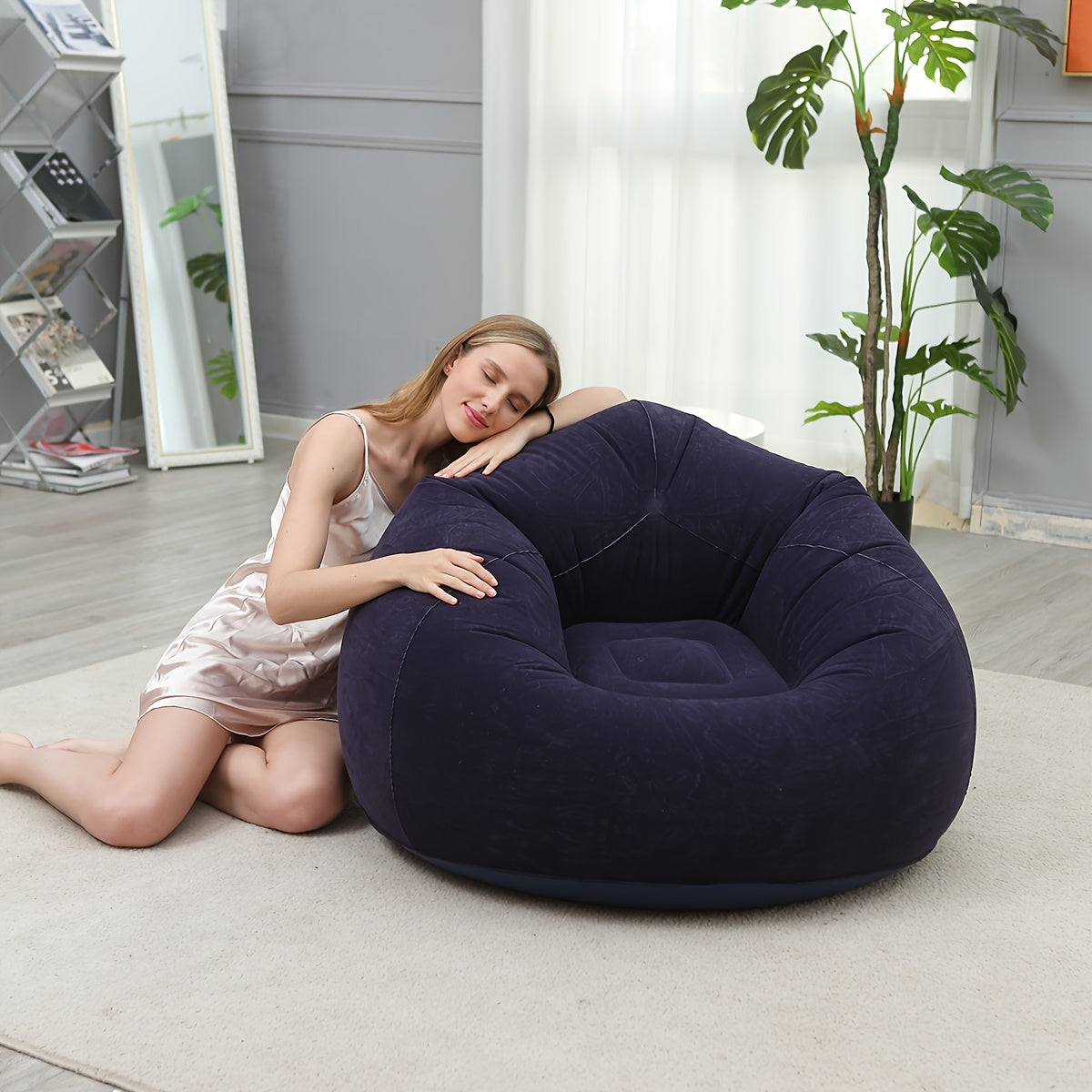 Large PVC inflatable sofa chair, for indoor or outdoor use.