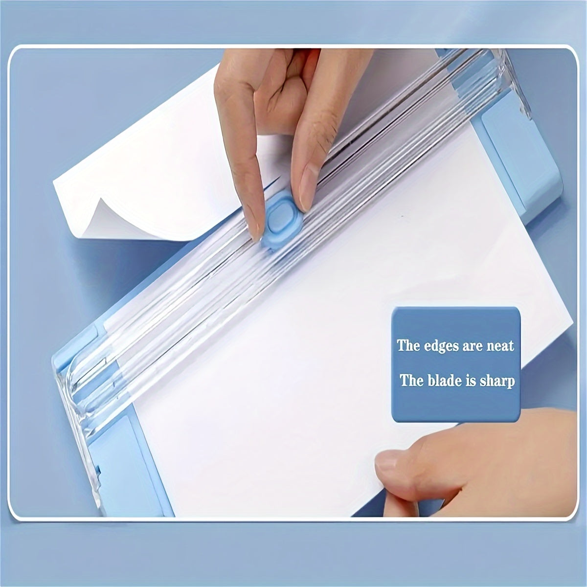 Portable paper cutter for A3/A4 paper, easy-to-use precision trimmer made of durable plastic for school, home, and office.