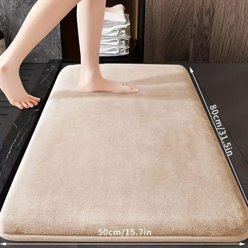 Super absorbent bath mat with non-slip backing, ultra soft and comfortable, perfect for your bathroom decor.