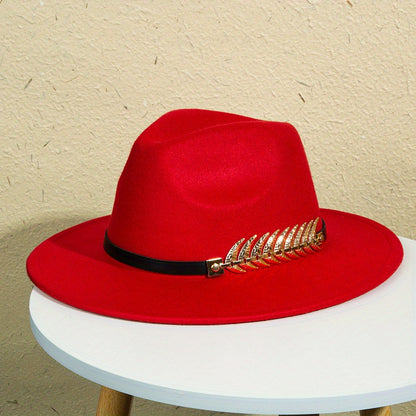 Men's Fashionable Wide-Brimmed Solid Color Hat Charm