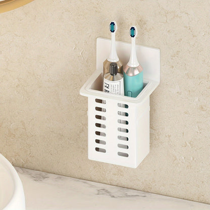 1 wall-mounted toothbrush holder for bathroom storage and organization with multifunctional toothpaste and toothbrush container.