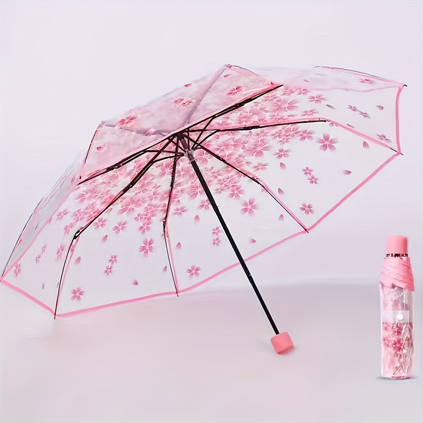 1-piece foldable clear outdoor umbrella, cute design.