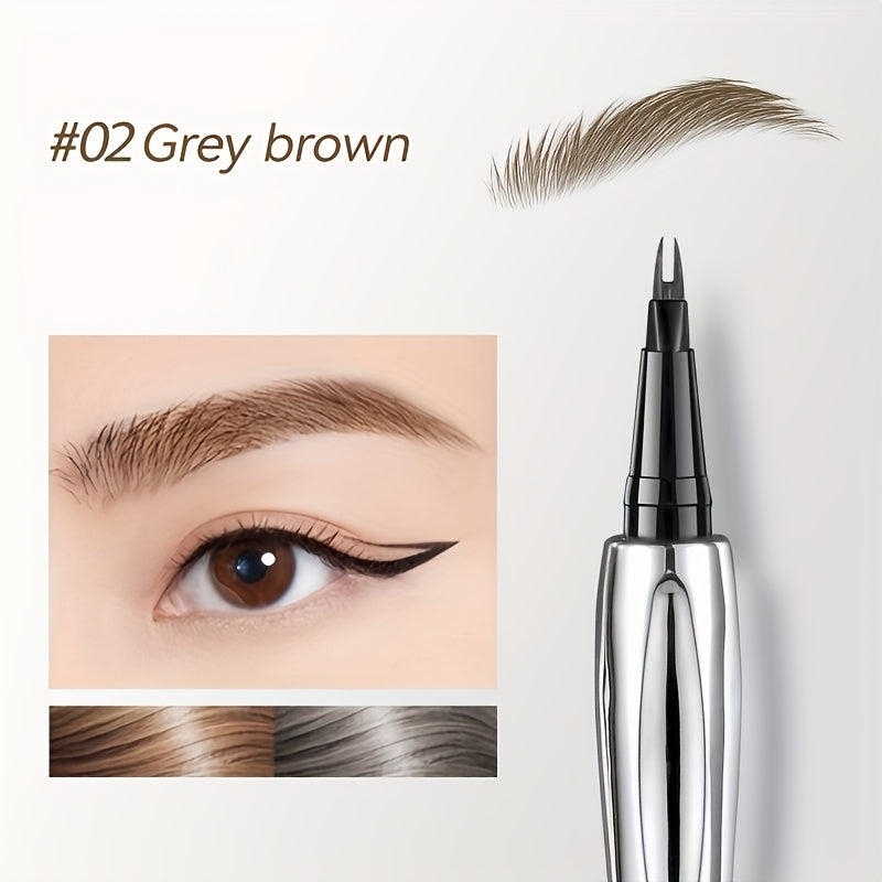 Dual-ended eyebrow pencil for all skin types, shapes quickly with natural, waterproof, and sweatproof finish.