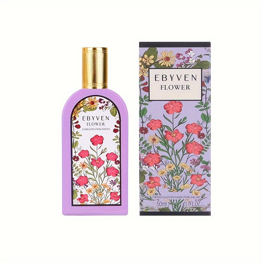 1 x EBYVEN Elegant Magnolia Flower Scented Perfume for Women - Floral Fragrance with Notes of Apple, Dew Berry, Orange, Coconut, Jasmine, Lily of the Valley, Cananga Odorata -