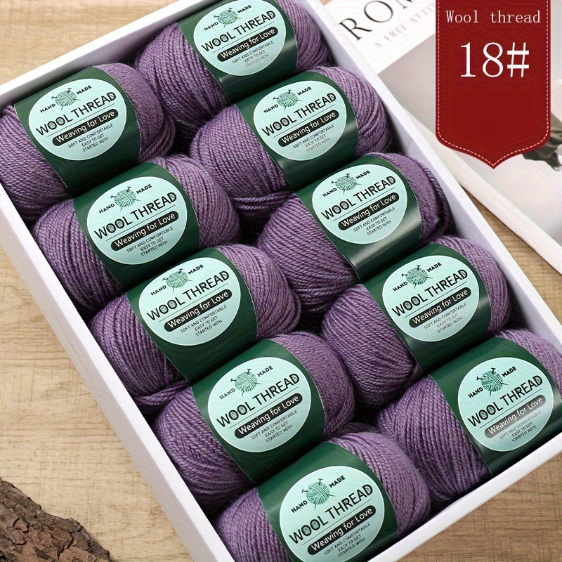 10 pieces of Australian yarn, each pack weighing approximately 500g with 10 balls. It has a moderate thickness, is easy to knit, soft, and warm. Ideal for crocheting sweaters, coats, vests