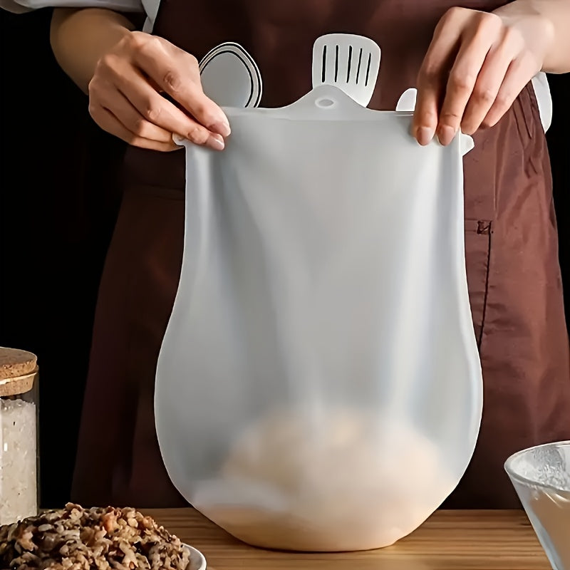 Upgrade your baking experience with the 1pc Premium Silicone Kneading Bag! This food-safe, versatile dough mixing and storage solution is ideal for making bread, pastry, pizza, corn cake, and more. No electricity is required, making it the perfect tool