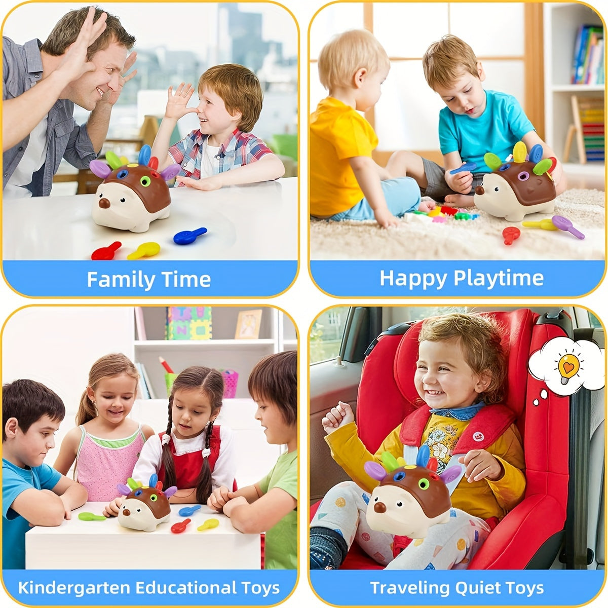 Colorful Plastic Hedgehog Toys for Kids - Promoting Fine Motor Skill Development, Ideal Preschool Gifts for Both Boys and Girls, Non-Battery Operated