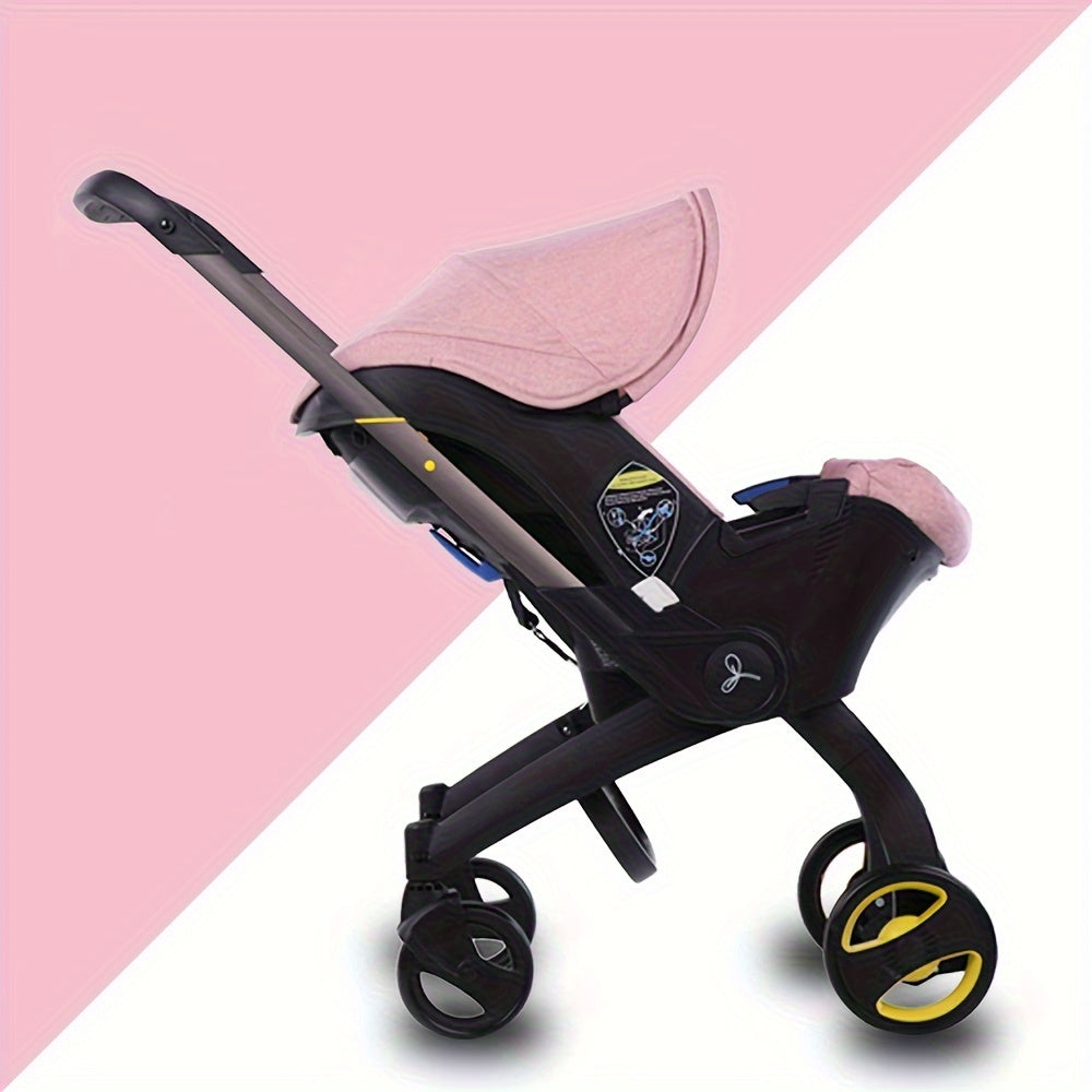 Lightweight folding high landscape baby stroller, suitable for mall, supermarket, and outdoor use, with multi-functional features.