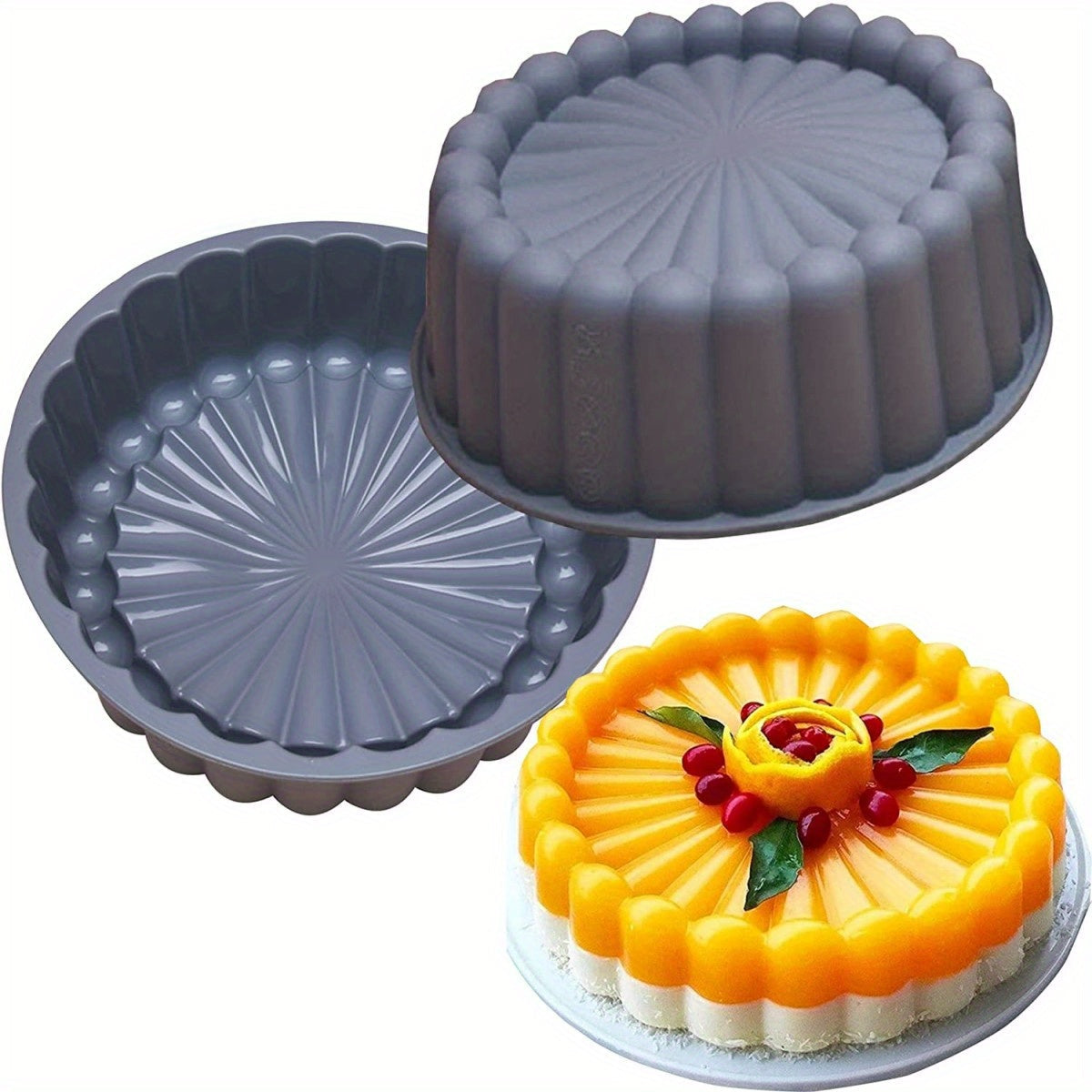 Silicone Round Cake Mold, Non-Stick & Flexible, Perfect for Weddings, Birthdays, and More