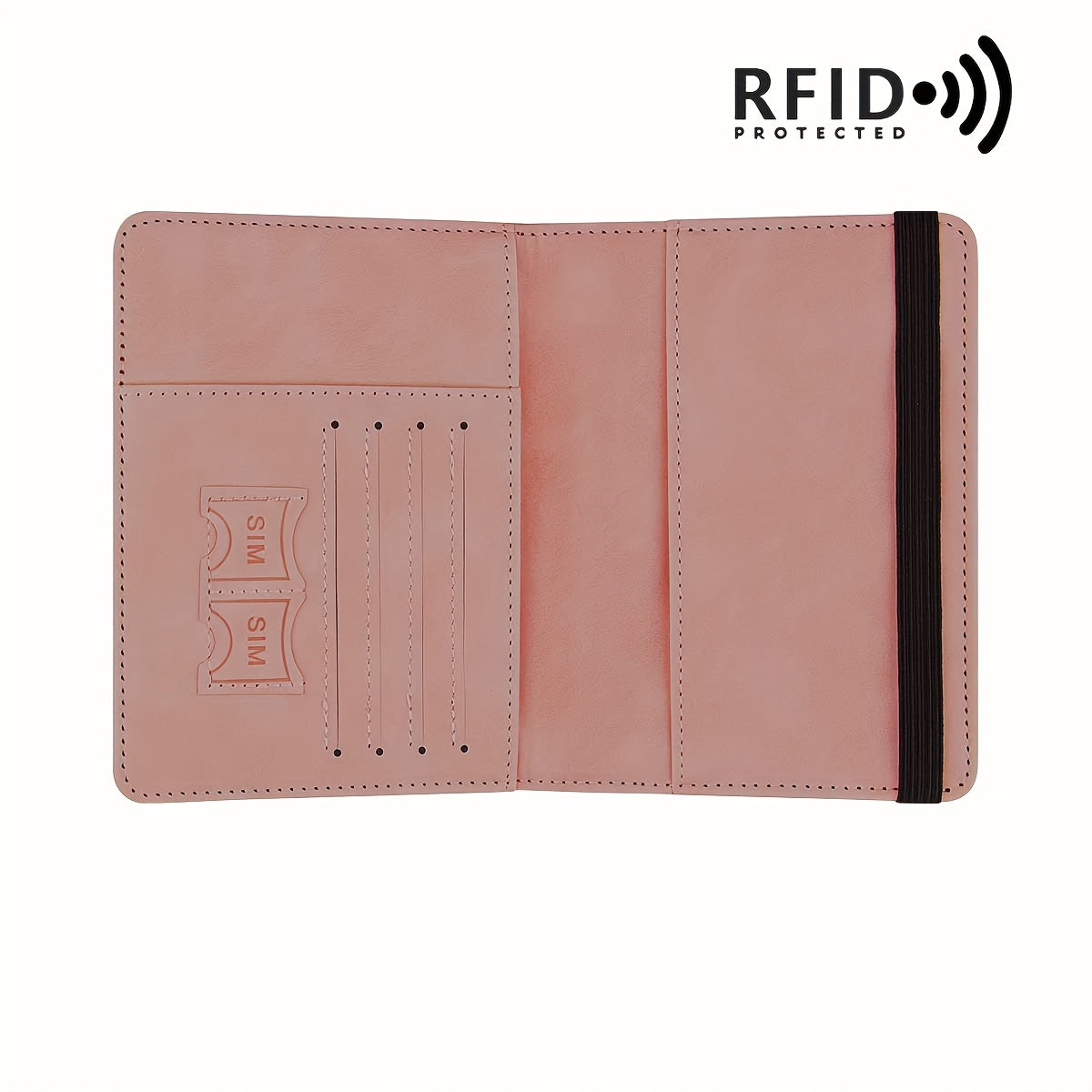 RFID Passport Holder, thin retro PU wallet for travel documents