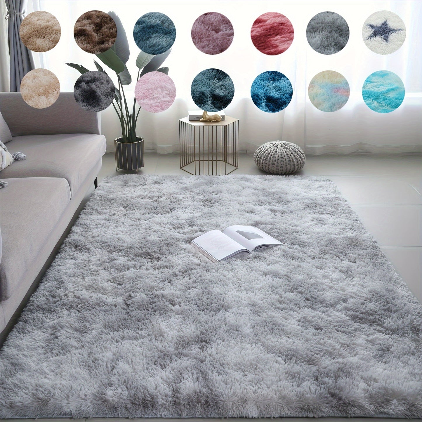 Soft and fluffy area rug, perfect for adding luxury to your bedroom and home decor. Non-slip and machine washable for easy maintenance.