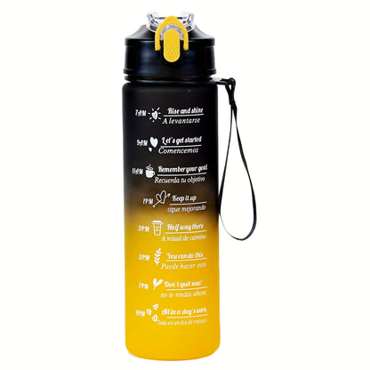 Large capacity sports water bottles with time marker in sets of 1, 2, or 3. Leakproof, BPA-free, and durable with portable handle.