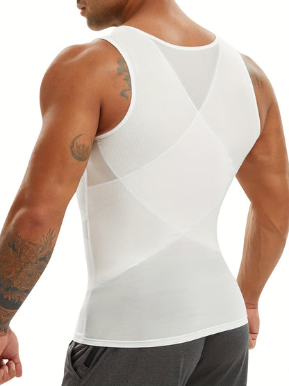 JUNLAN Men's Compression Tummy Control Tank Top