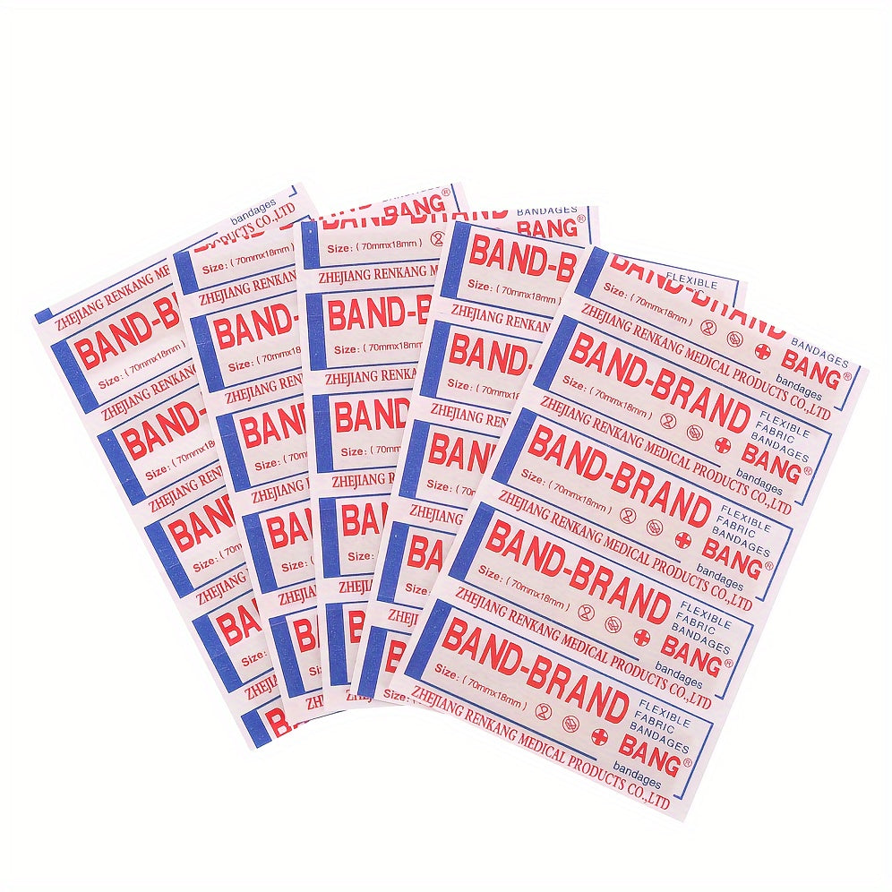 BANG-PAI 100pcs Waterproof & Breathable Flexible Bandages - PE Material, Ideal for Sports & Abrasion Protection, Factory Direct Deal, Home Use