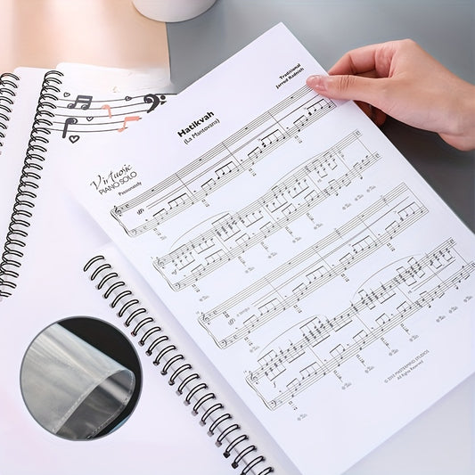 Durable and lightweight music sheet folder holds 60 sheets, A4 size, waterproof with 30 pages. Ideal for musicians and performers practicing their playing.