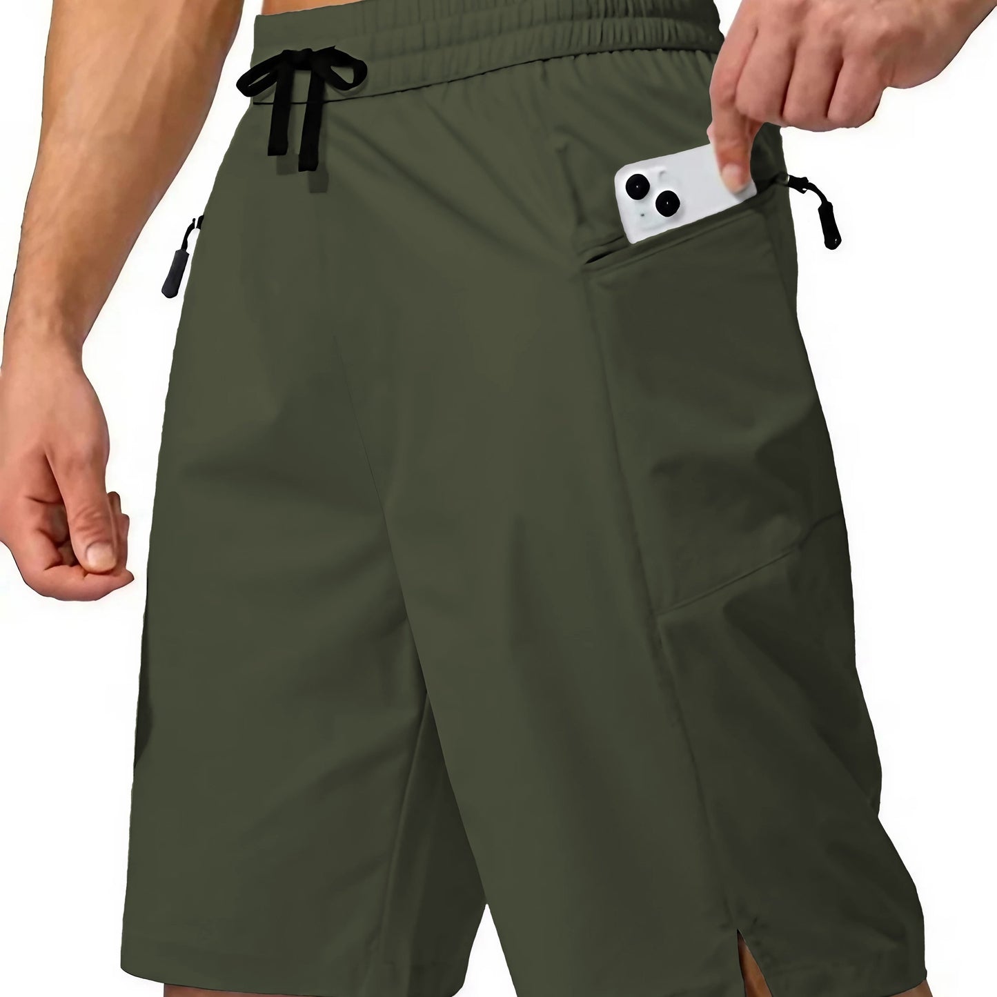 Men's Plus Size Cargo Shorts with Drawstring, Pockets for Comfort & Style