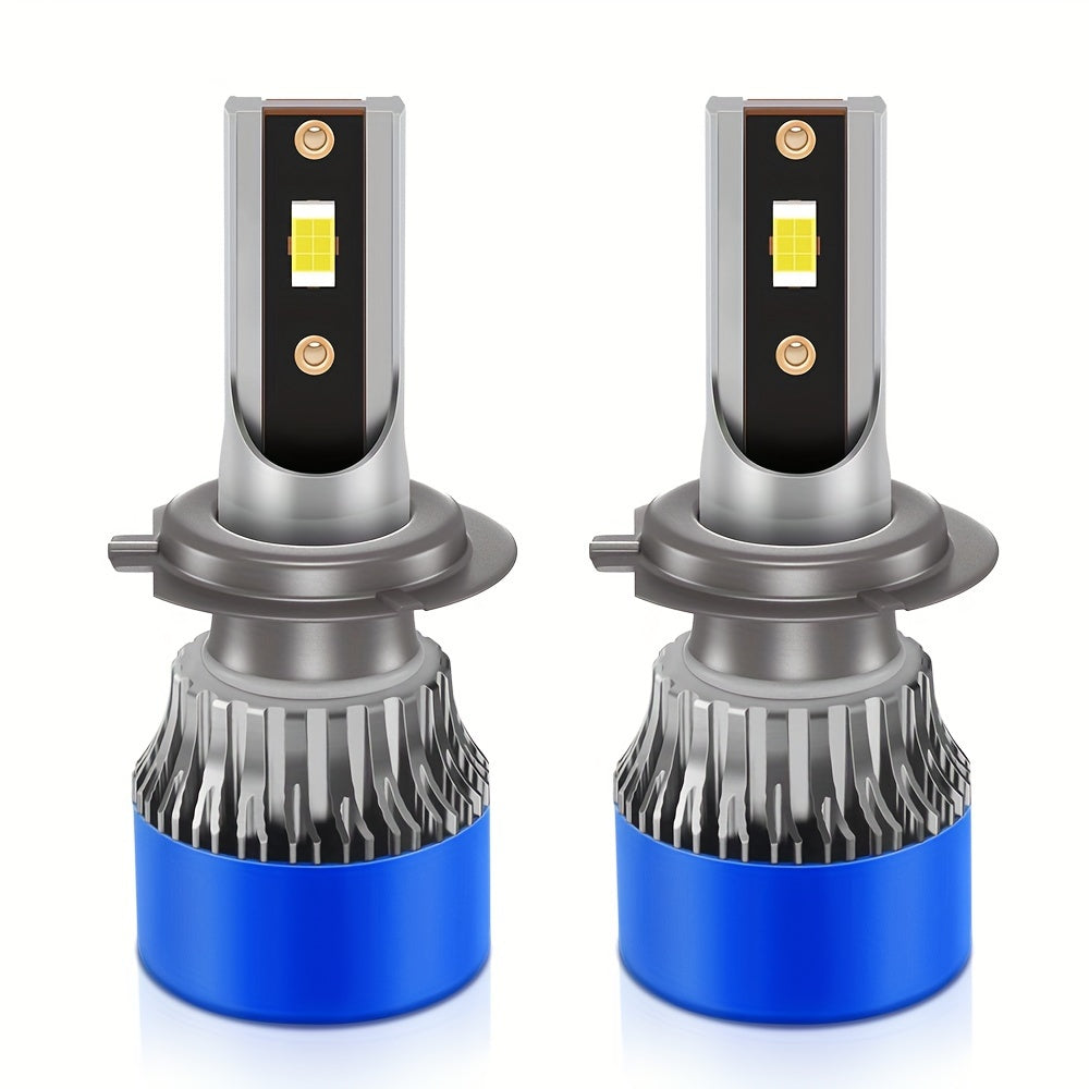 Roadsun 2pcs LED Car Headlights - H1/H7/H11 & More, 6000K White Light, 75000LM, 200W High/Low Beam, Quick Install Fog Lights with Super Cooling System