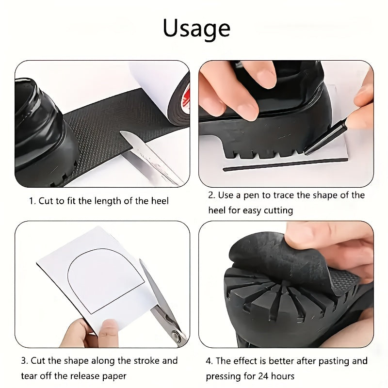 1 Roll of Self-Adhesive Shoe Sole Repair Tape: Durable EVA material, anti-slip, noise-reducing, ideal for high heels and sports shoes, odorless.