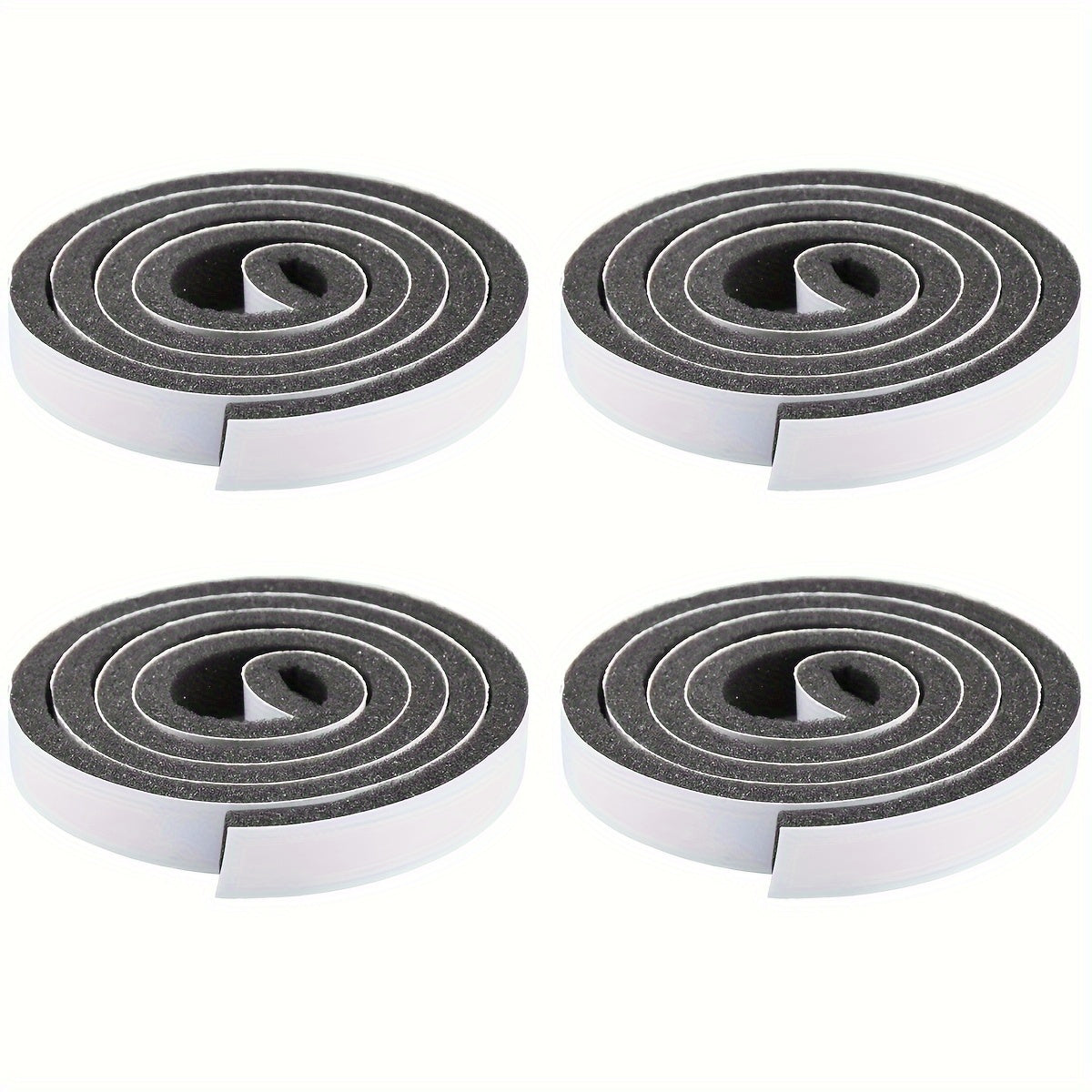 Polyurethane foam weather stripping rolls for doors and windows with soundproofing, windproof aluminum and plastic steel strips, and collision prevention draft stoppers.