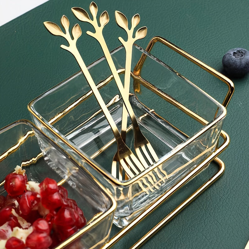 10pcs Stainless Steel fork and spoon set suitable for home, kitchen, restaurant, and table decoration.