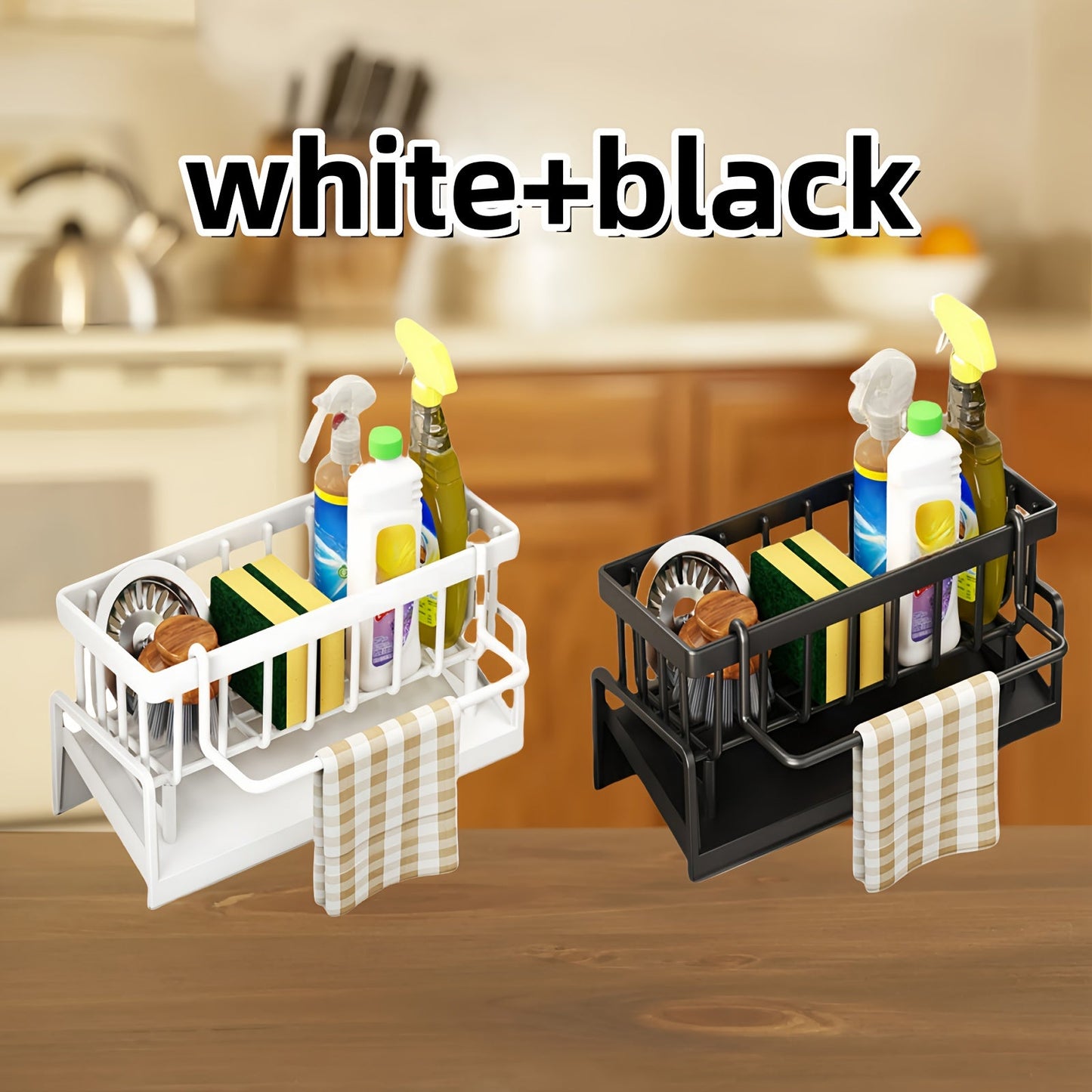 Get organized with the Multifunctional Kitchen Storage Rack! This modern plastic rack comes in a combo pack of 1 or 2 pieces, with 5 styles to choose from. It features a draining function, space-saving design, and large capacity to help keep your kitchen