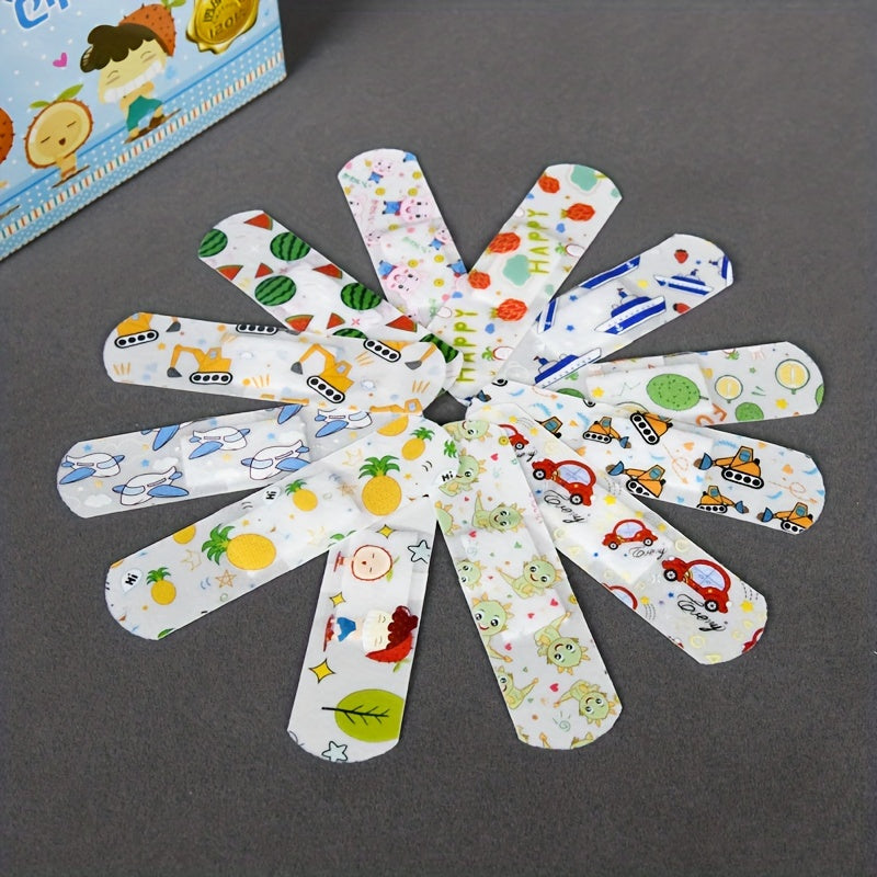 120 cute cartoon animal bandages for kids and adults. Hypoallergenic, waterproof PE patches with fun designs. Ideal for home emergencies.