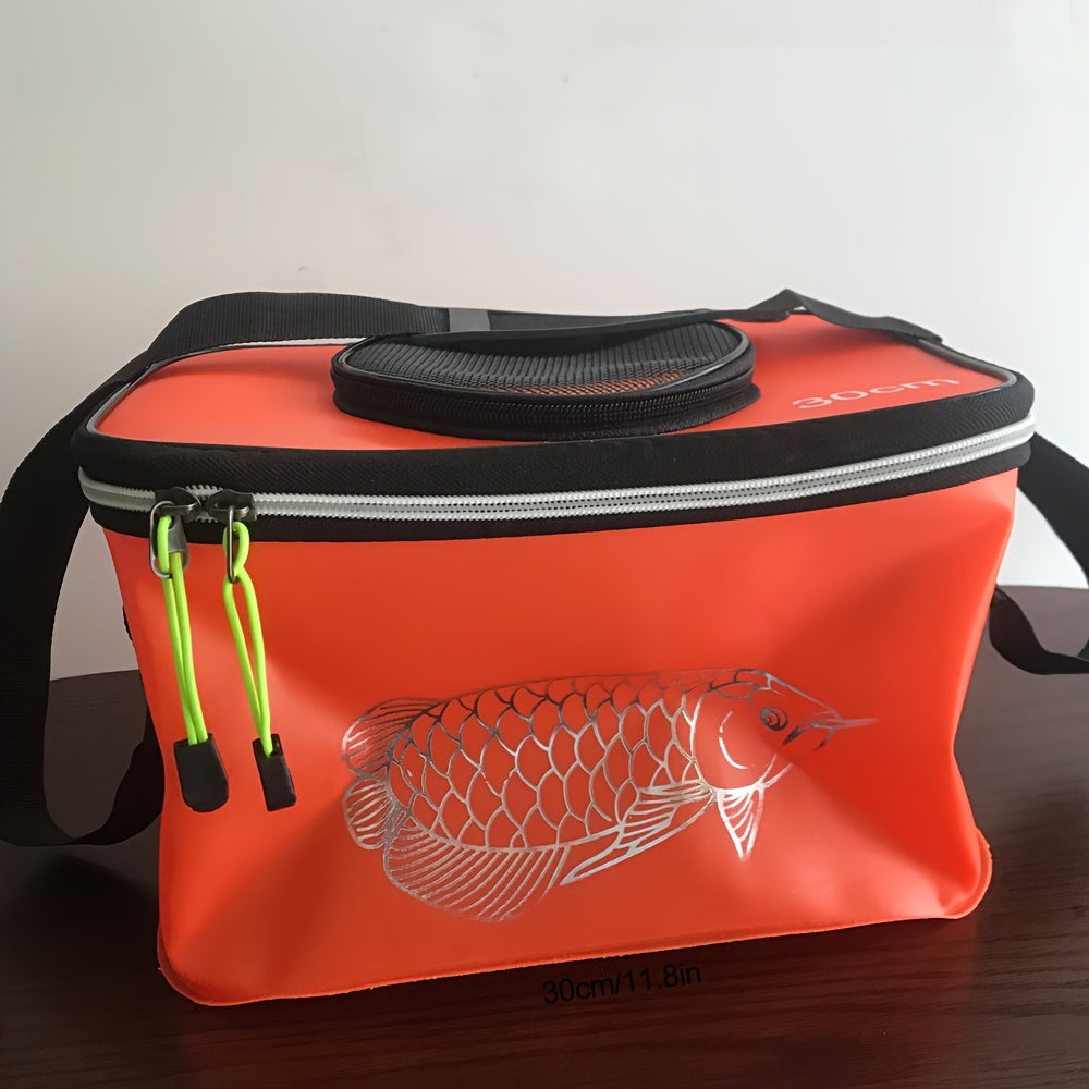 Durable waterproof EVA fishing tackle storage bag with shoulder strap for angler's gear, camping, jewelry making, and beading supplies.