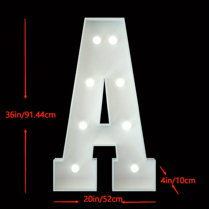 91.44cm Marquee Light Up Letters A-Z for Party, Wedding, and Birthday Decor