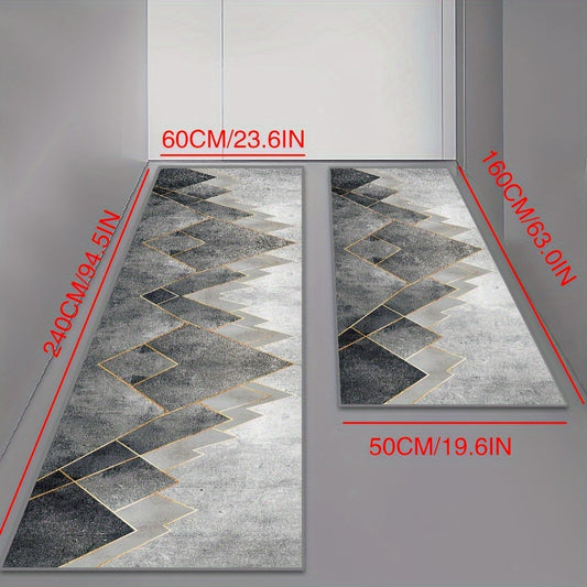 Anti-Slip Carpet in Nordic Geometric Style for Game Halls and Corridors: 850g/㎡, 6mm Thick, Machine Washable, Rectangular Shape, Waterproof and Non-Slip Features, Made of Viscose Material, Ideal for Conference Rooms, Shopping Malls, and Restaurants.