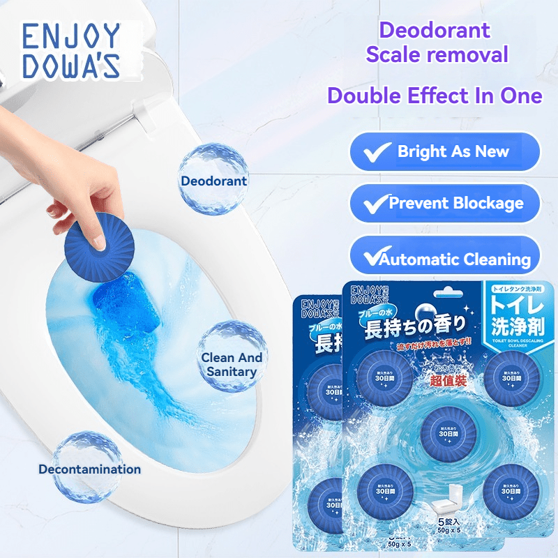 Experience the refreshing scent of pine with Dowa's Toilet Cleaner Gel in a convenient 5-pack. Formulated with concentrated sodium lauryl sulfate and a hint of rose fragrance, this dual-effect cleaner is perfect for effectively cleaning ceramic surfaces